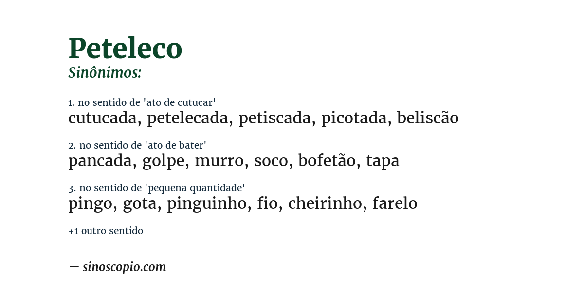 Sinônimo de peteleco