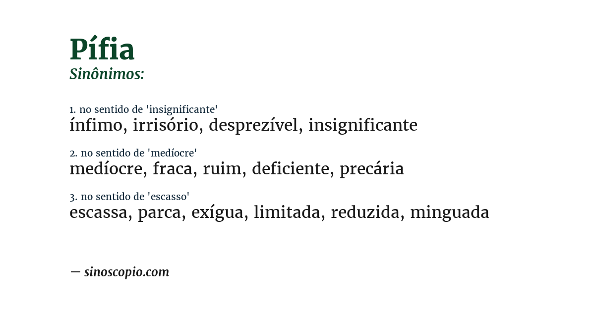 Sinônimo de pífia