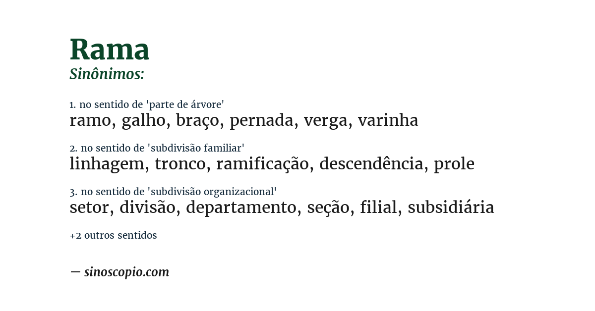 Sinônimo de rama