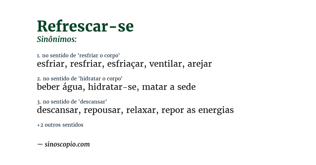 Sinônimo de refrescar-se