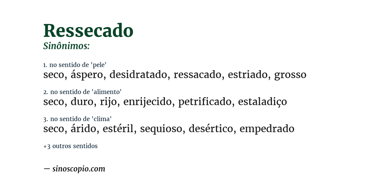 Sinônimo de ressecado