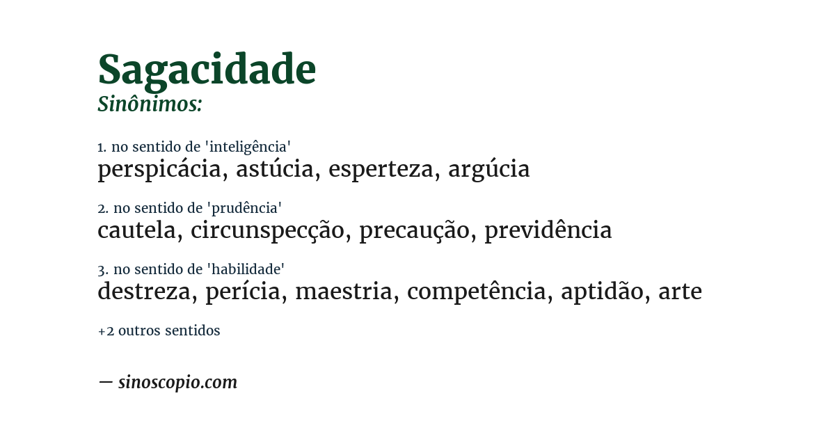 Sinônimo de sagacidade