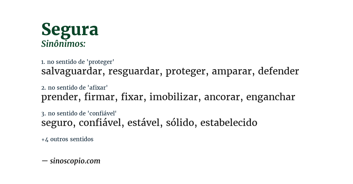Sinônimo de segura