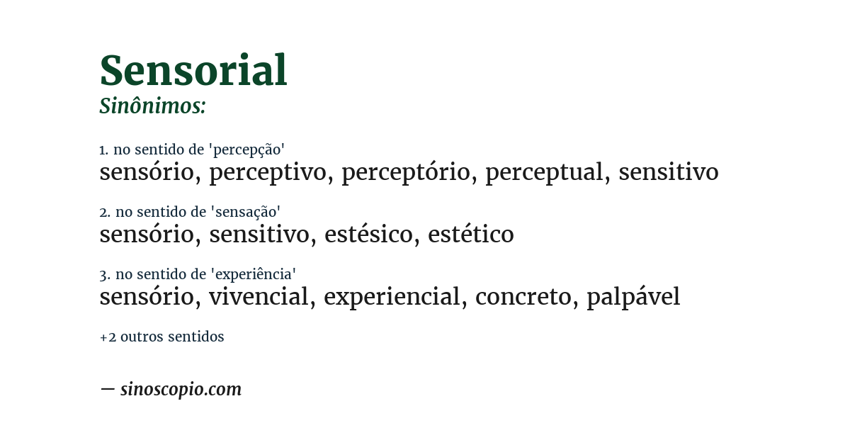 Sinônimo de sensorial
