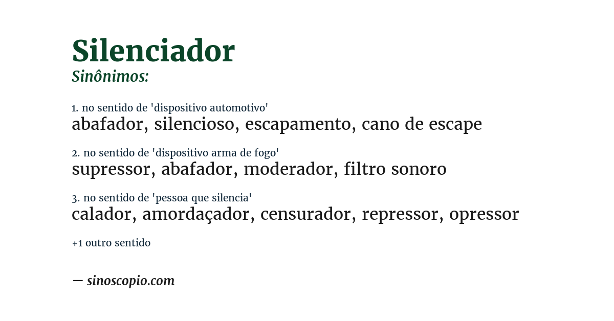 Sinônimo de silenciador