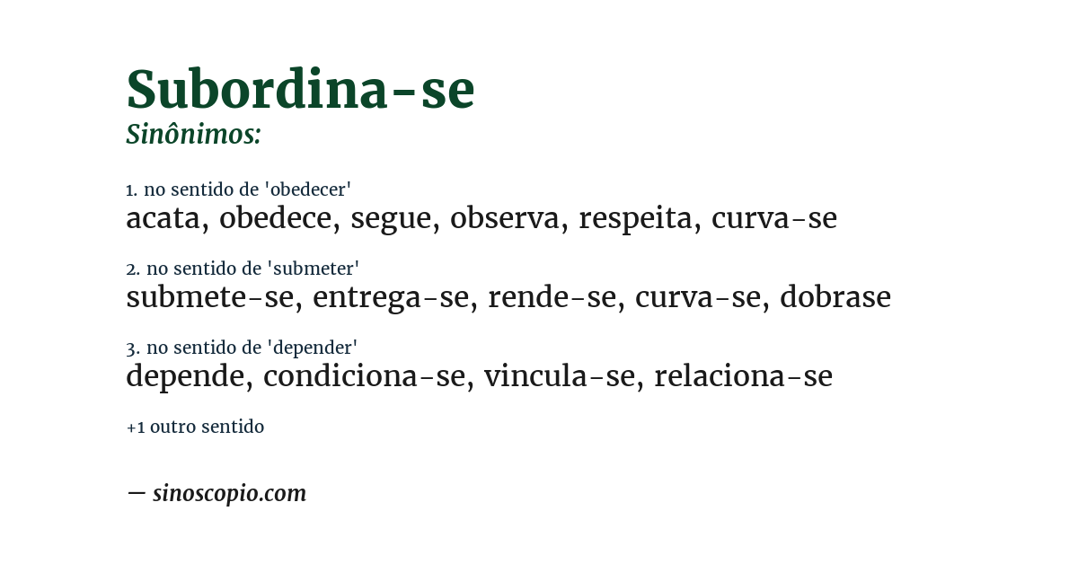 Sinônimo de subordina-se
