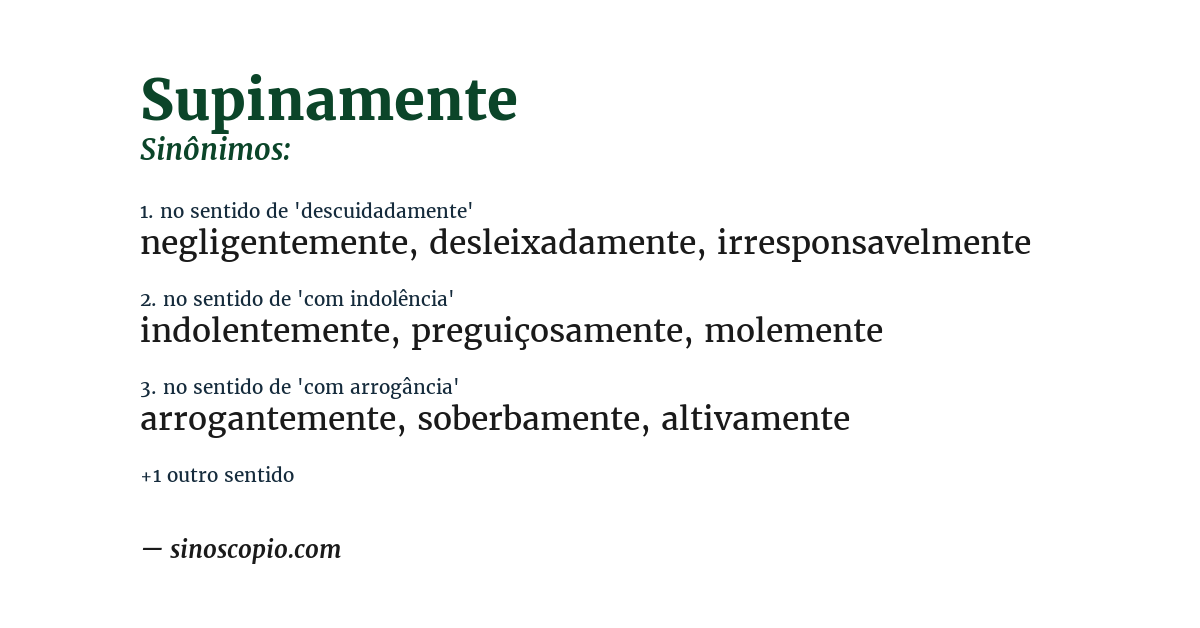 Sinônimo de supinamente