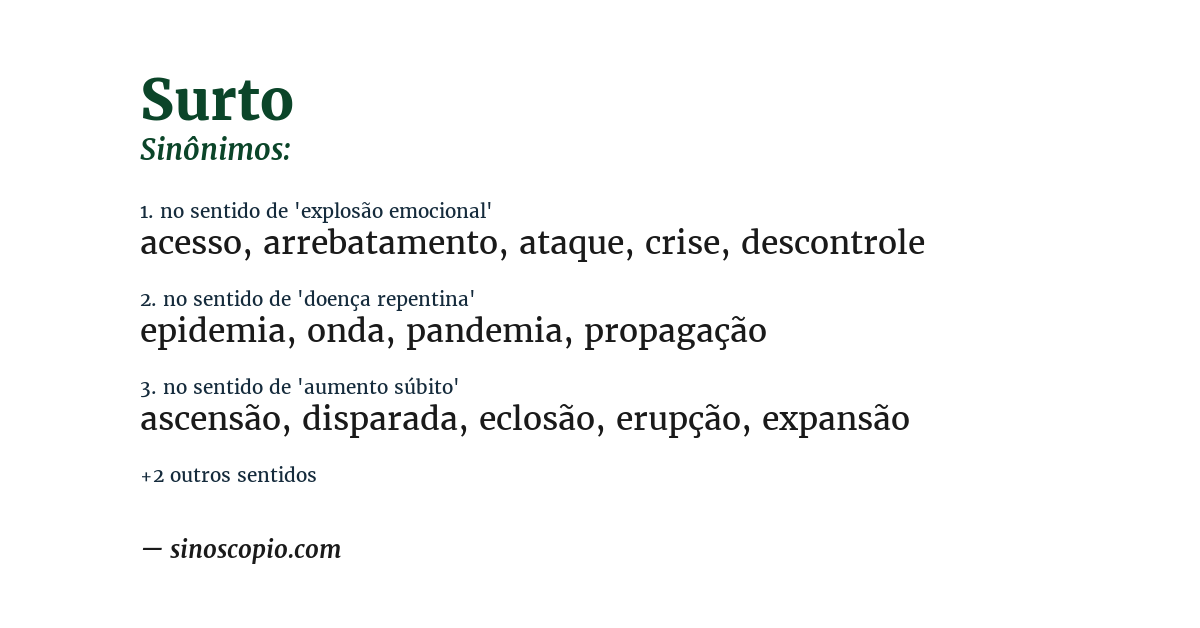 Sinônimo de surto