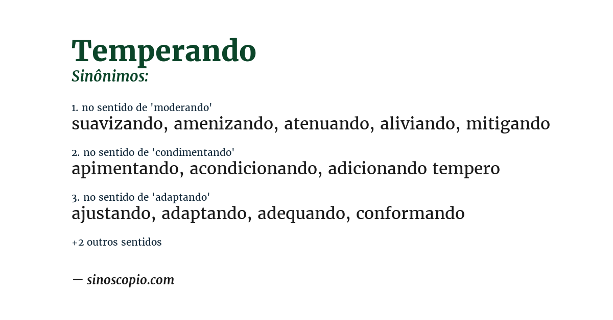 Sinônimo de temperando