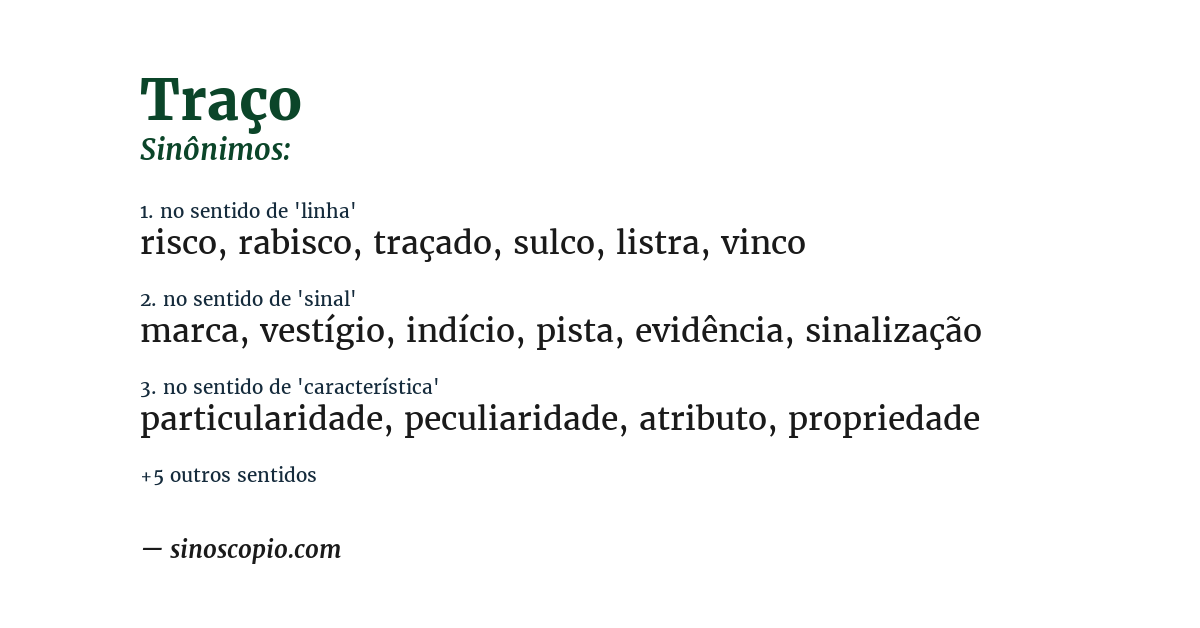 Sinônimo de traço