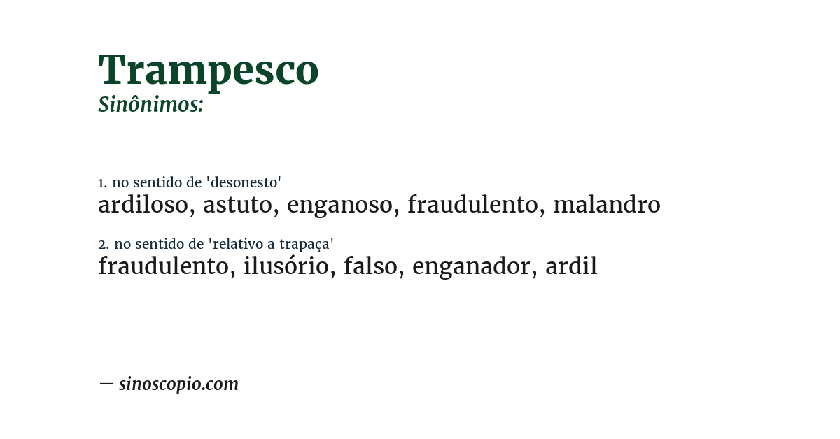Sinônimo de trampesco