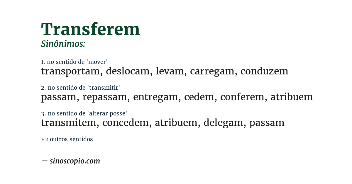 Sinônimo de transferem