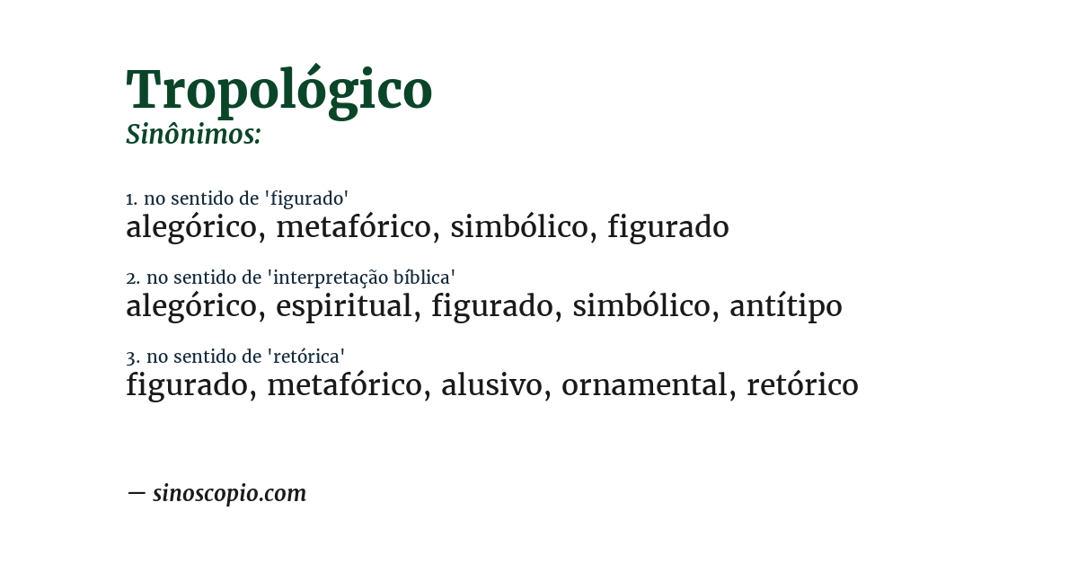 Sinônimo de tropológico