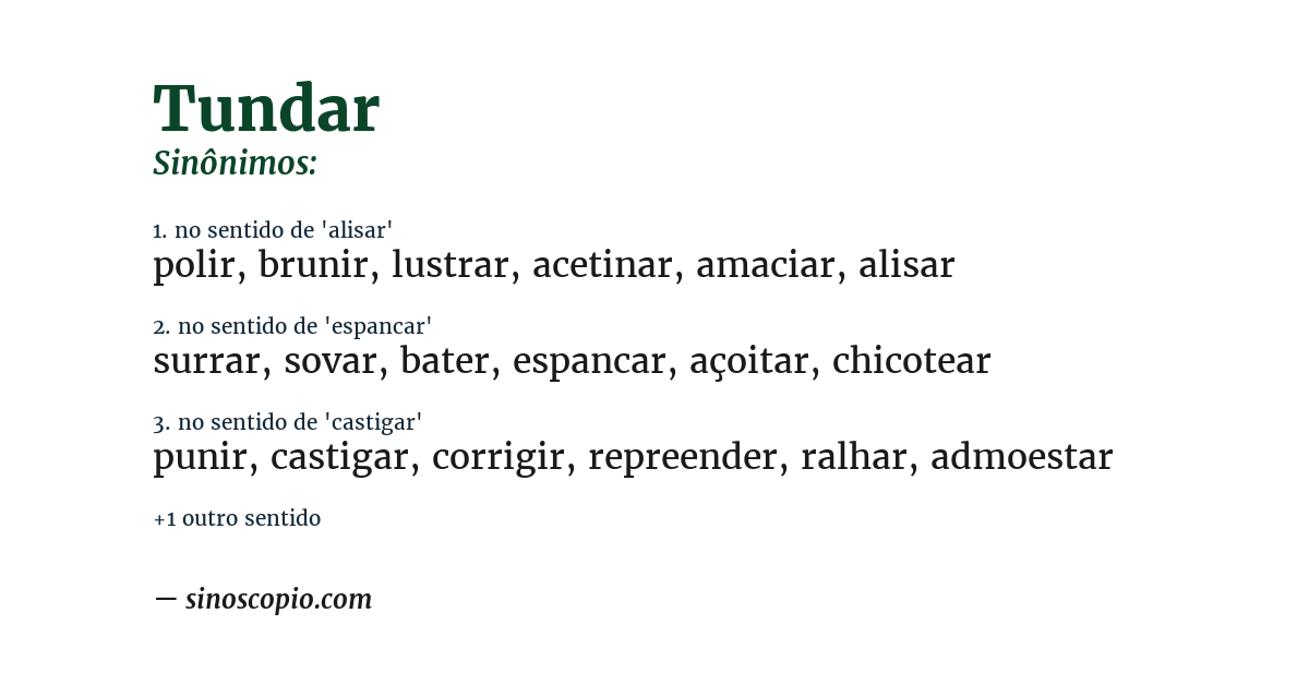 Sinônimo de tundar