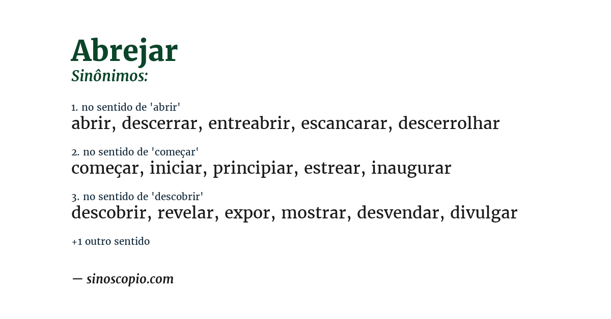 Sinônimo de abrejar