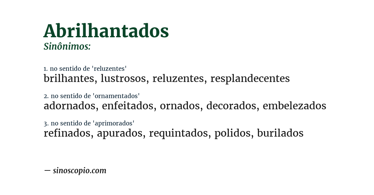 Sinônimo de abrilhantados