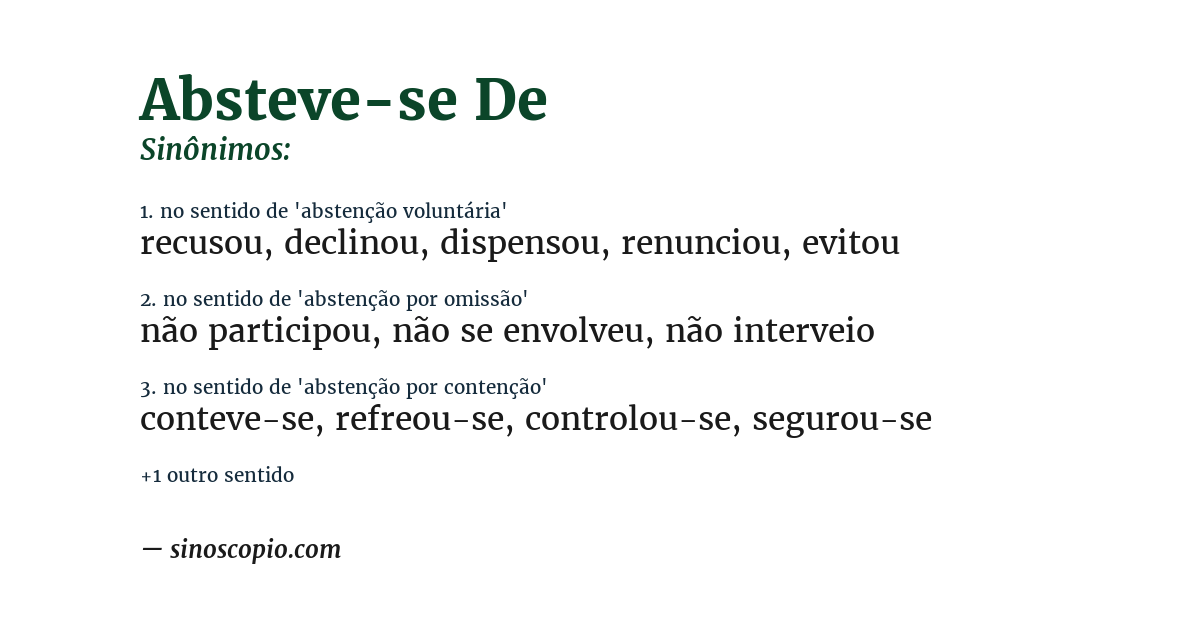 Sinônimo de absteve-se de
