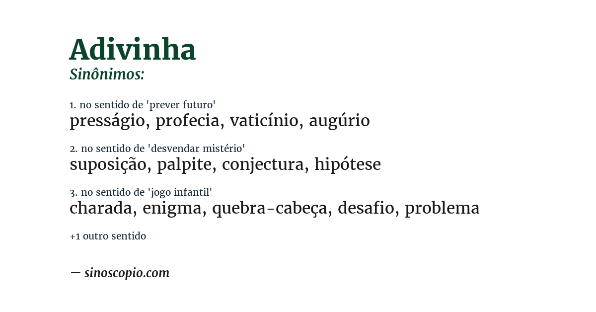 Sinônimo de adivinha