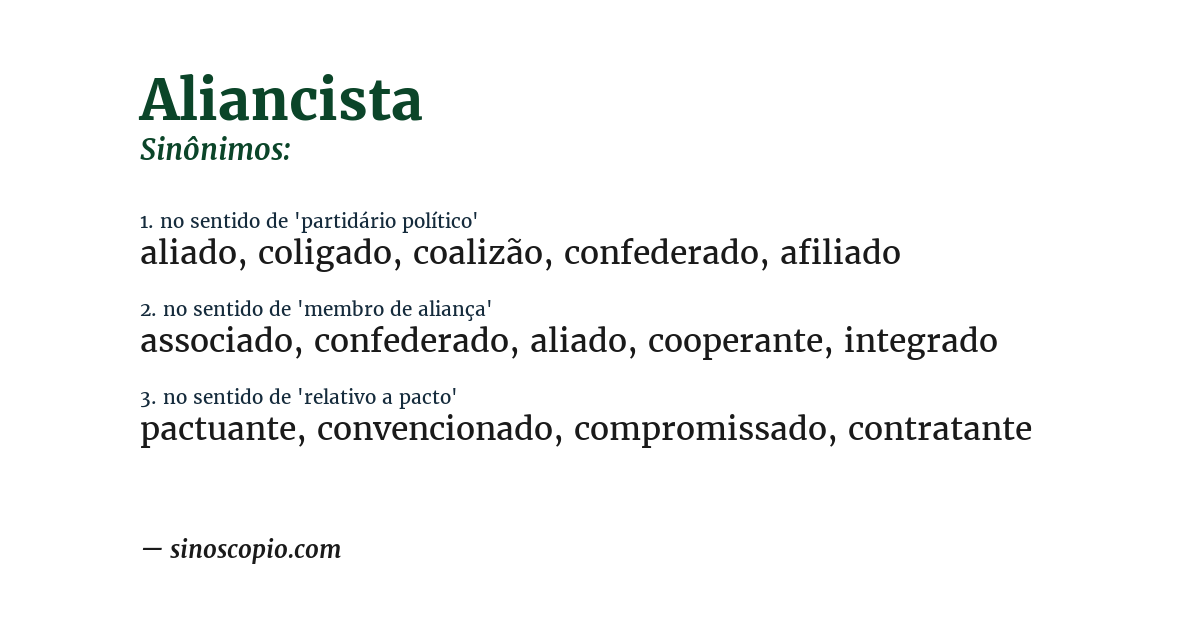 Sinônimo de aliancista