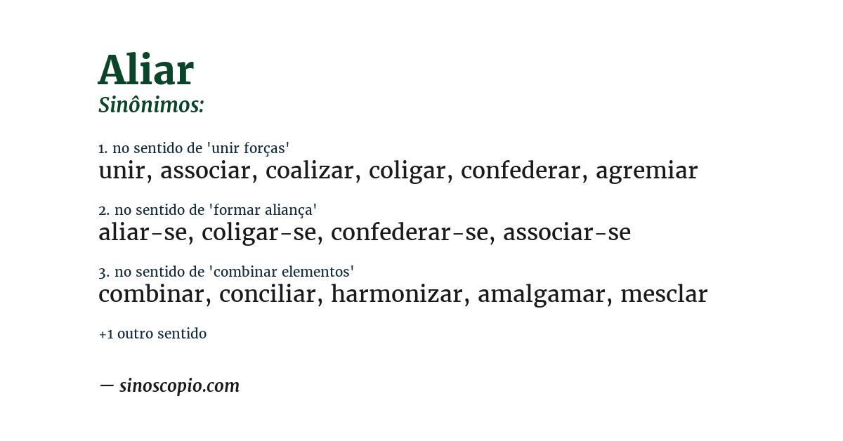 Sinônimo de aliar