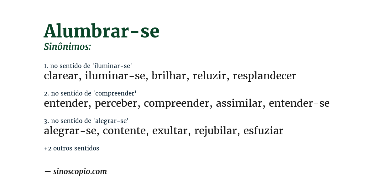 Sinônimo de alumbrar-se