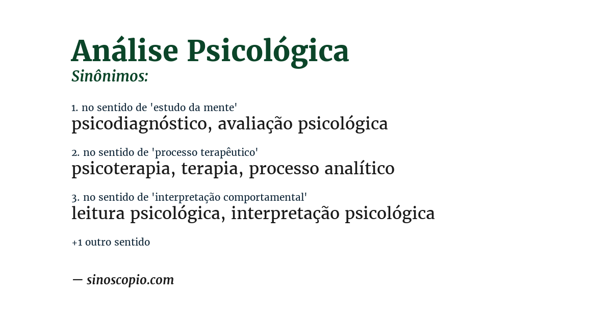 Sinônimo de análise psicológica