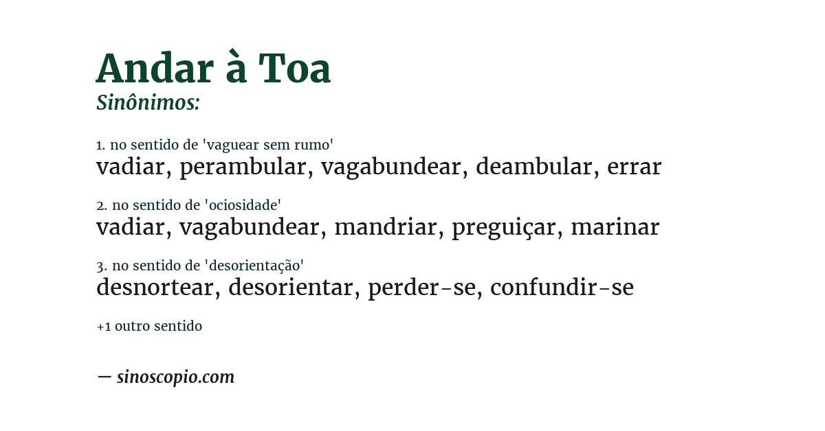 Sinônimo de andar à toa