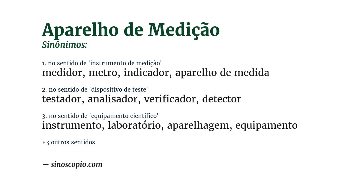 Sinônimo de aparelho de medição