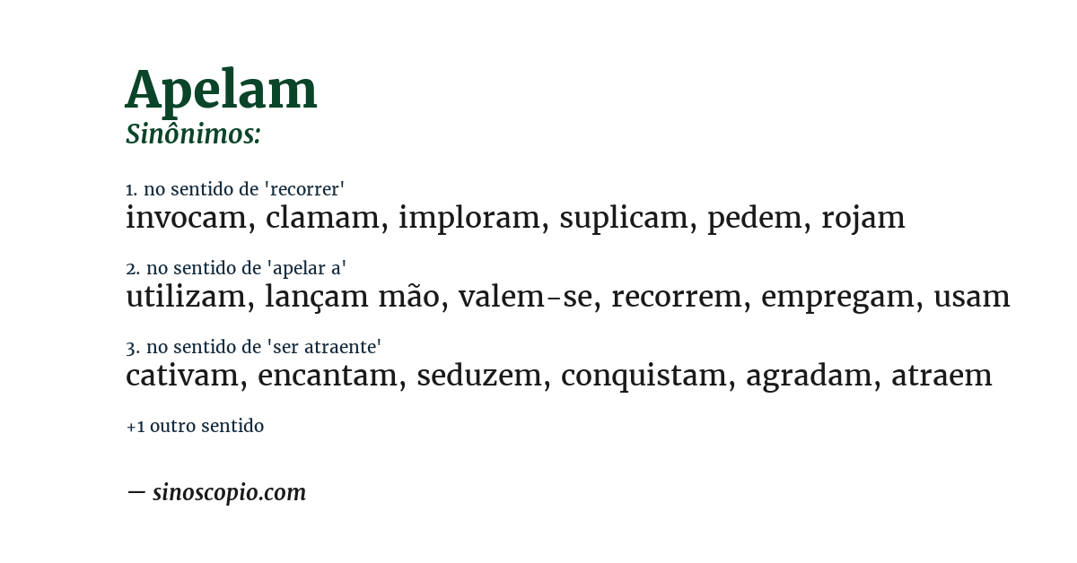 Sinônimo de apelam