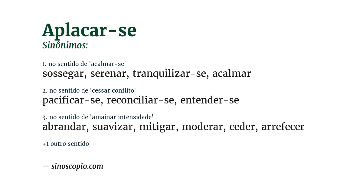 Sinônimo de aplacar-se