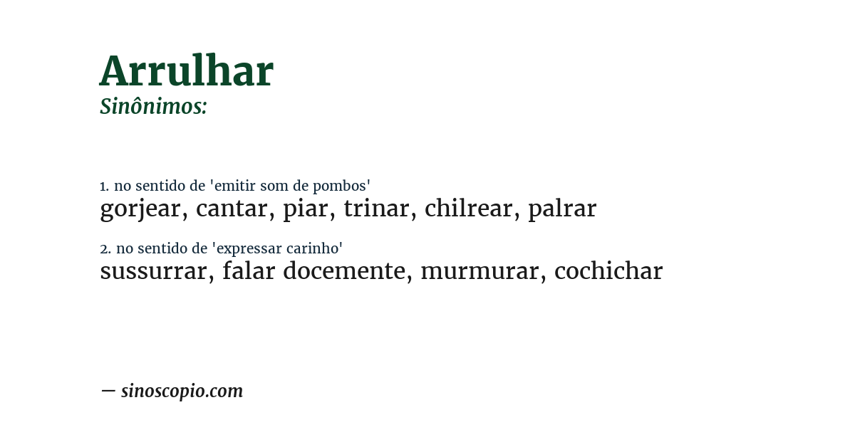 Sinônimo de arrulhar