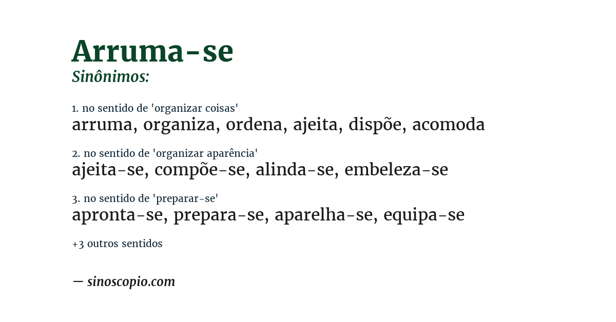 Sinônimo de arruma-se