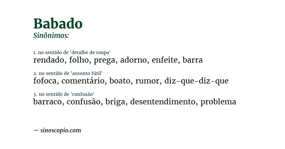 Sinônimo de babado