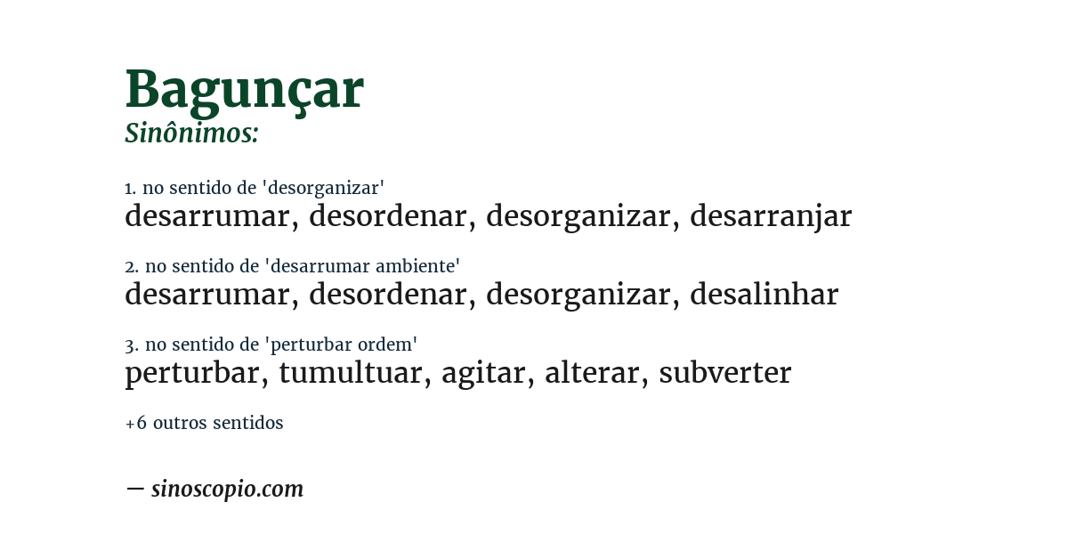 Sinônimo de bagunçar