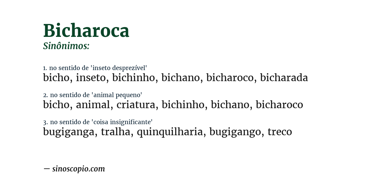 Sinônimo de bicharoca