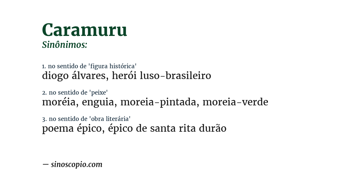Sinônimo de caramuru