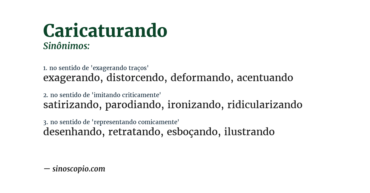 Sinônimo de caricaturando