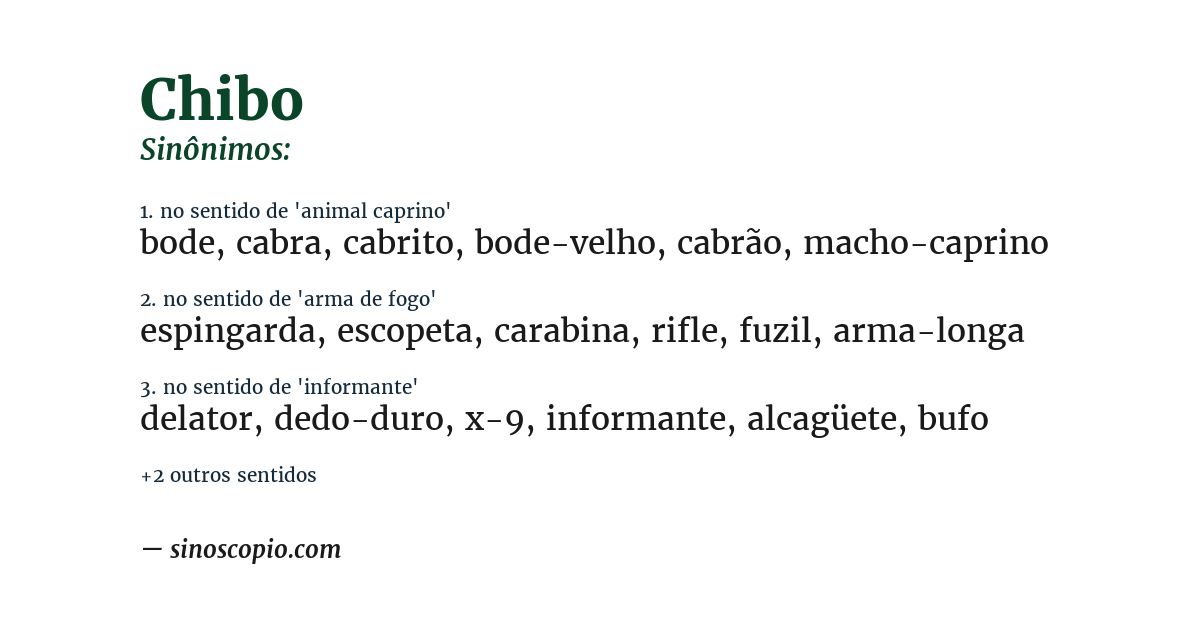 Sinônimo de chibo