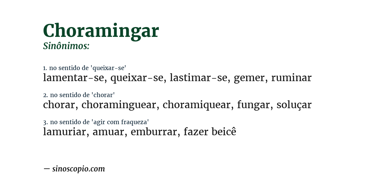 Sinônimo de choramingar