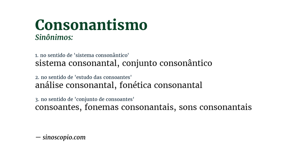 Sinônimo de consonantismo