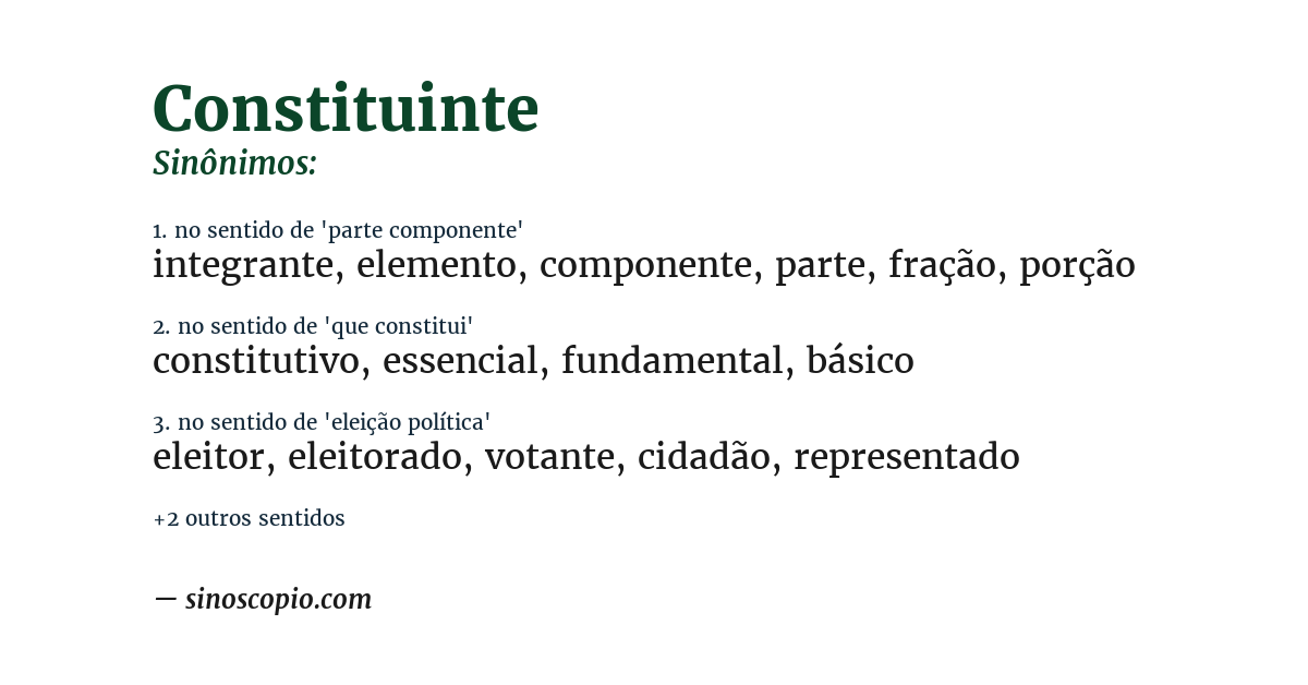 Sinônimo de constituinte