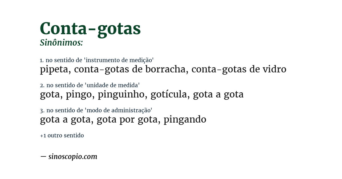 Sinônimo de conta-gotas