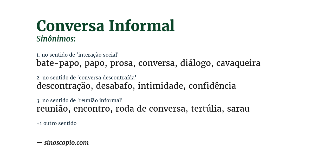 Sinônimo de conversa informal