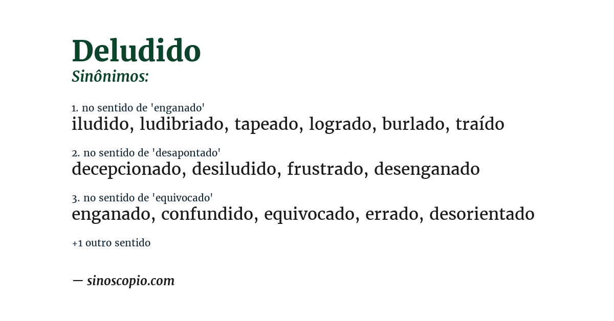 Sinônimo de deludido