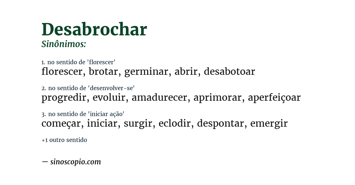 Sinônimo de desabrochar
