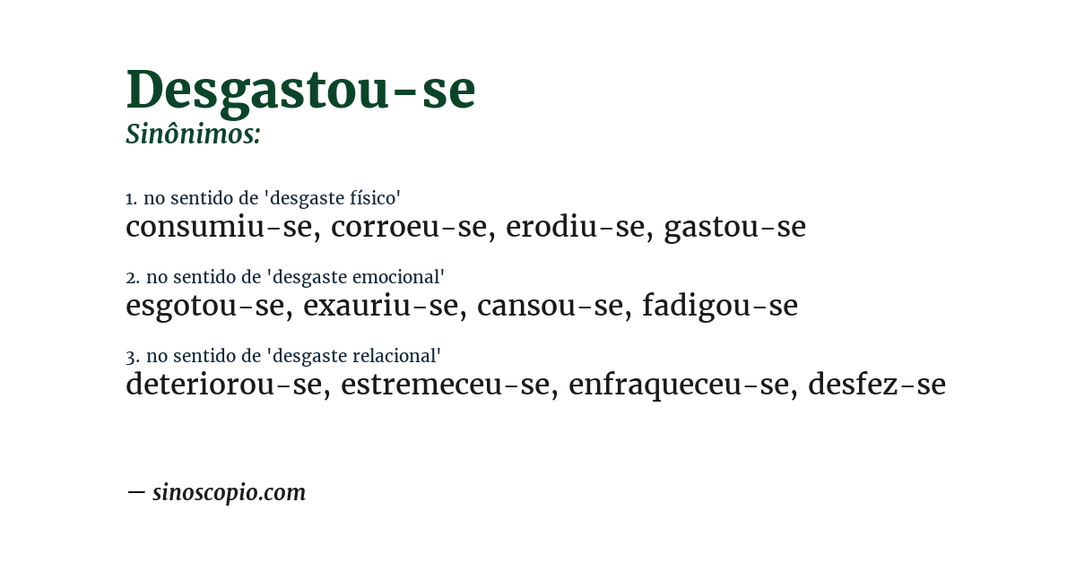 Sinônimo de desgastou-se