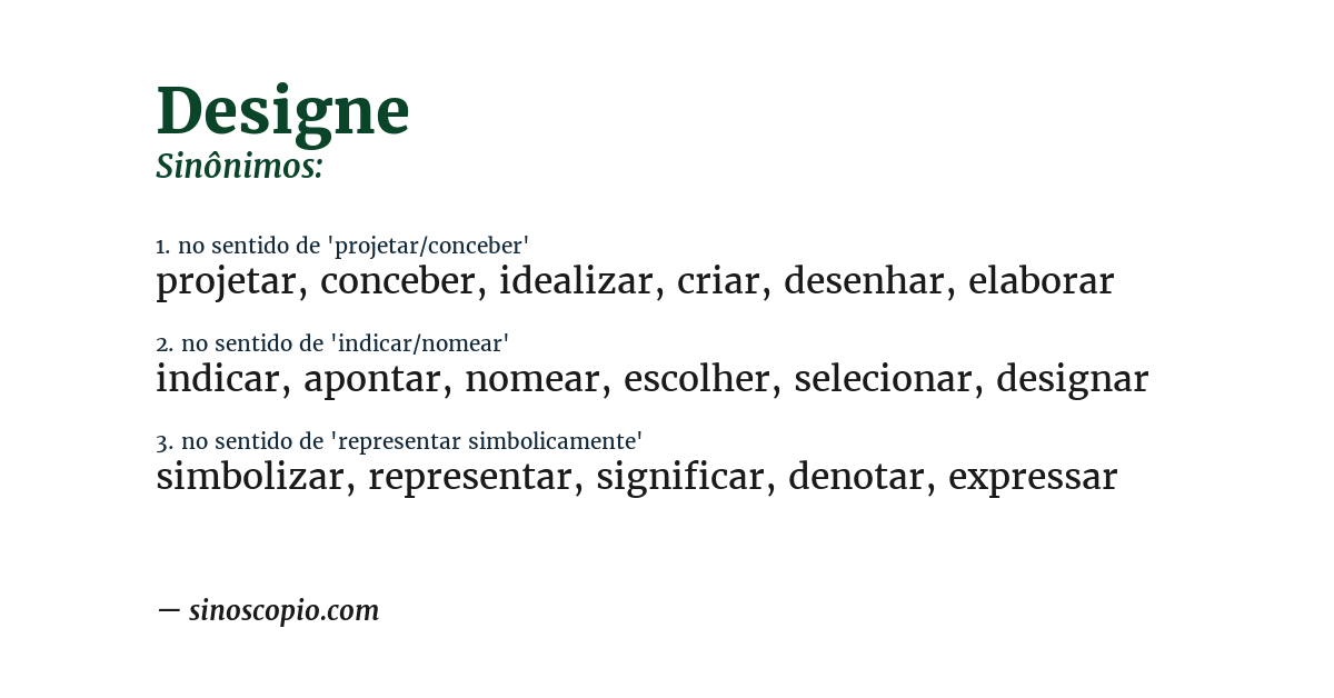 Sinônimo de designe