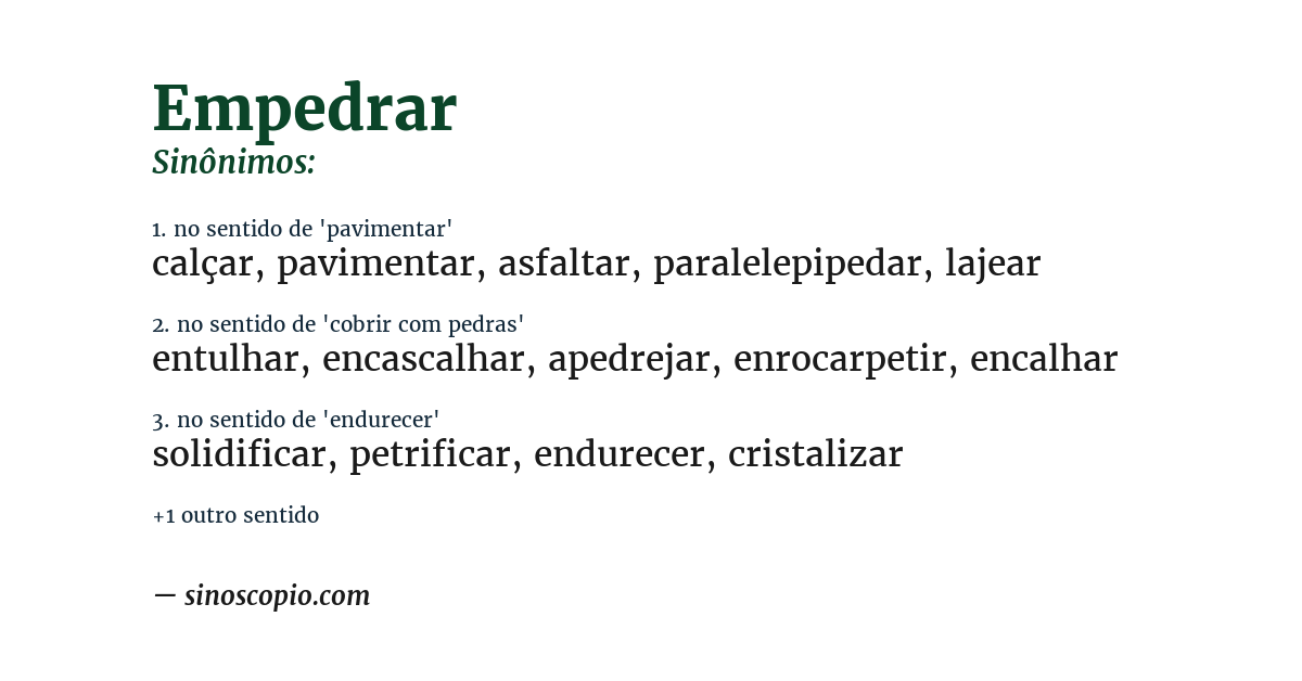Sinônimo de empedrar