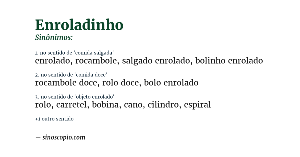 Sinônimo de enroladinho
