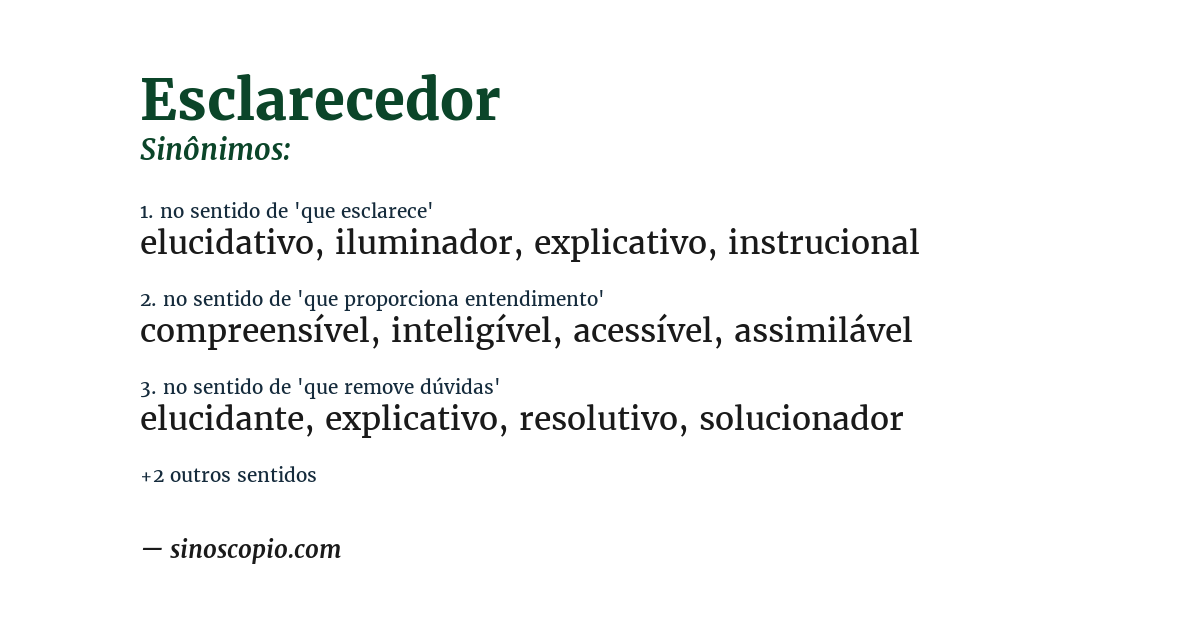 Sinônimo de esclarecedor